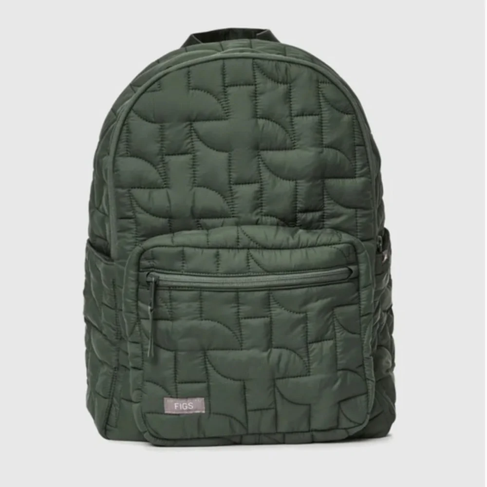 Figs Quilted Forest Green Backpack